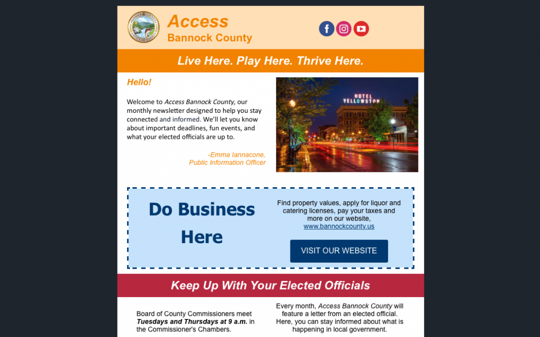 New “Access Bannock County” newsletter to connect residents to local government